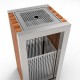 KUOKIO C, Cos scrumiera cu design modern, din metal si lemn, 30x30x70cm KUOKIO C, Cos scrumiera cu design modern, din metal si lemn, 30x30x70cm