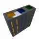 OSLO M Insula pentru reciclare cu design elegant pentru spatii moderne, metalic, de exterior, 3x38L, 75x25x75 cm