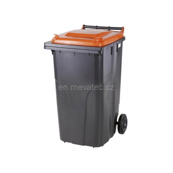 Europubela plastic, 240 L, culoare neagra, capac portocaliu, SULO - Transport inclus