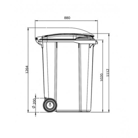 Container din plastic, 360 L, Negru