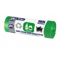 Saci menajeri verzi, 120L, OTI, 70x112cm, 10 buc./rola