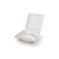 Caserole patrate BIO mici cu capac din trestie de zahar 3 compartimente, 50 buc/set Caserole patrate BIO mici cu capac din trestie de zahar 3 compartimente, 50 buc/set