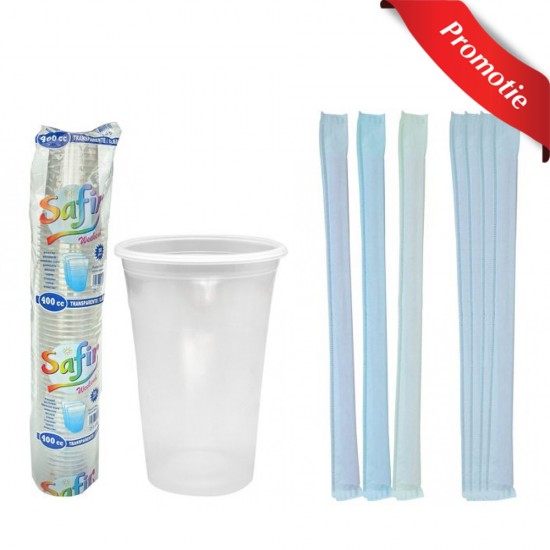 Pachet 1 x bax Pahare plastic si 1 x bax Paie Pachet 1 x bax Pahare plastic si 1 x bax Paie