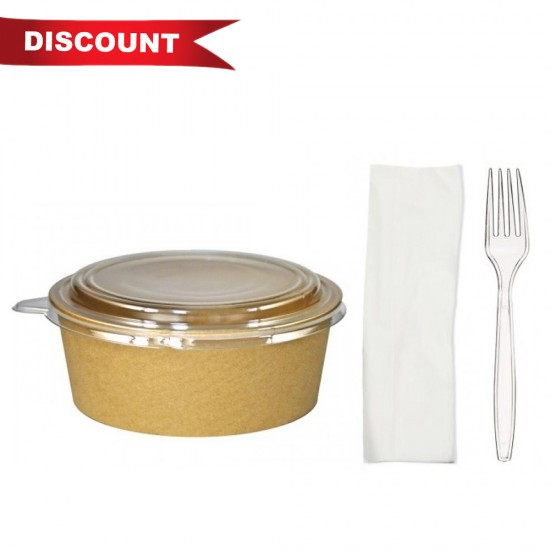 Pachet 10 x set Caserola Salata si 1 bax Furculite unica folosinta si servetel Pachet 10 x set Caserola Salata si 1 bax Furculite unica folosinta si servetel