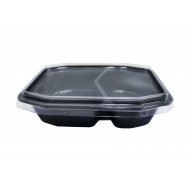 Caserole meniu cu 2 compartimente, 50 buc/set (capac inclus)