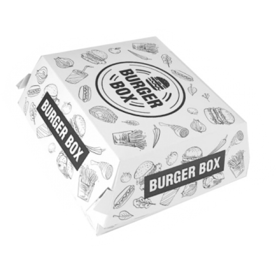 Set de 100 bucati, Hamburger box Urban, 11.7x10.6x9cm mediu - 100 buc.