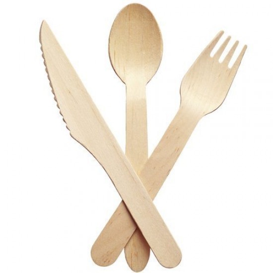 Set 100 bucati, Tacamuri lemn, furculita 16cm Set 100 bucati, Tacamuri lemn, furculita 16cm