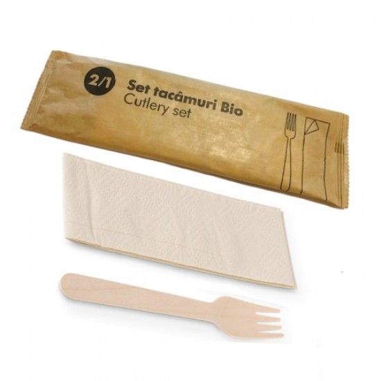 Set 100 bucati, Furculita si Servetel, 16 cm Set 100 bucati, Furculita si Servetel, 16 cm