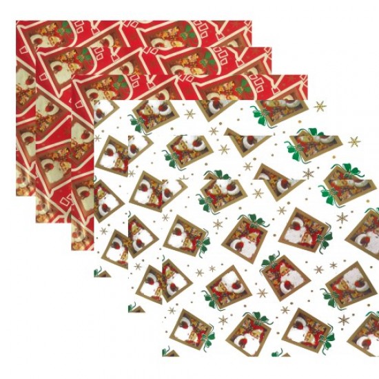 Coli hartie rosii/albe Mos Craciun - Coli hartie albe Mos Craciun 50x70 -100 buc/set Coli hartie rosii/albe Mos Craciun - Coli hartie albe Mos Craciun 50x70 -100 buc/set
