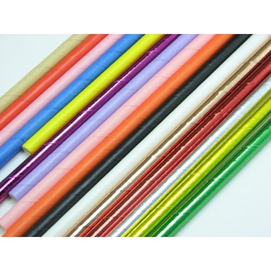 Set 100 bucati, Paie din hartie JUMBO, curcubeu Set 100 bucati, Paie din hartie JUMBO, curcubeu