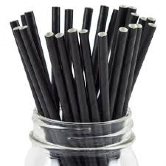 Set 150 bucati, Paie din hartie, negre Set 150 bucati, Paie din hartie, negre