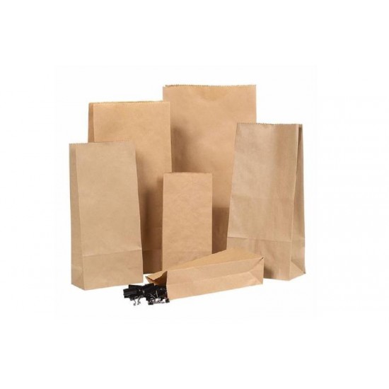 Set 500 bucati, Punga transport, hartie natur, fara maner, 18x7x27cm Set 500 bucati, Punga transport, hartie natur, fara maner, 18x7x27cm