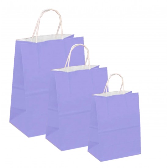 Set 100 bucati, Pungi albe colorate lila, 32x12x41cm