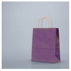 Pungi hartie maro,colorate 100% lila - 25x14x30 - 100 buc Pungi hartie maro,colorate 100% lila - 25x14x30 - 100 buc