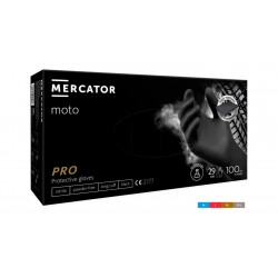 Manusi de protectie  din nitril, nepudrate  MERCATOR moto black 100 buc/ cutie