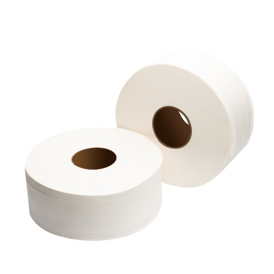 Hârtie igienică 120 m, in 2 straturi, extra albă, Mini Jumbo, AQAS