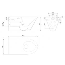 VAS WC PENTRU PERSOANE CU DIZABILITATI INOX, NOFER VAS WC PENTRU PERSOANE CU DIZABILITATI INOX, NOFER