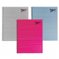 Set 3 caiete cu spirala UniPads, A4, dictando, 160 pag, roz, albastru, gri Set 3 caiete cu spirala UniPads, A4, dictando, 160 pag, roz, albastru, gri