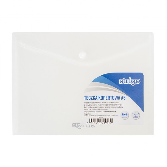 Dosar plic cu capsa Strigo PP A5 HORIZONTAL TRANSPARENT Dosar plic cu capsa Strigo PP A5 HORIZONTAL TRANSPARENT