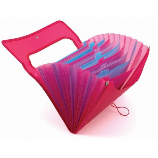 Dosar Strigo Plastic Extensibil A4 12 Compartimente Roz, cu elastic Dosar Strigo Plastic Extensibil A4 12 Compartimente Roz, cu elastic