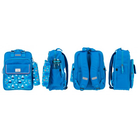 Ghiozdan Strigo cube, cu Penar, albastru, 29 x 39 x 15, 24 litri Ghiozdan Strigo cube, cu Penar, albastru, 29 x 39 x 15, 24 litri