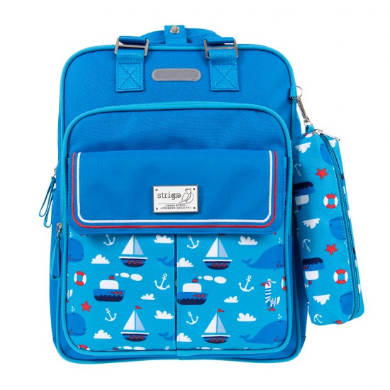 Ghiozdan Strigo cube, cu Penar, albastru, 29 x 39 x 15, 24 litri Ghiozdan Strigo cube, cu Penar, albastru, 29 x 39 x 15, 24 litri