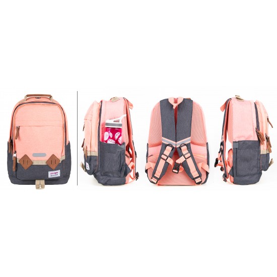 Ghiozdan Strigo BL22, Everyday basic,40x28x15, Roz/Gri, 25 litri Ghiozdan Strigo BL22, Everyday basic,40x28x15, Roz/Gri, 25 litri