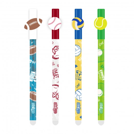 Set 4 pixuri Strigo cerneala cu stergere, BALLS, Set 4 pixuri Strigo cerneala cu stergere, BALLS,