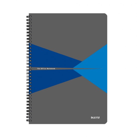 Caiet de birou Leitz Office, PP, A5, cu spira, matematica, albastru Caiet de birou Leitz Office, PP, A5, cu spira, matematica, albastru