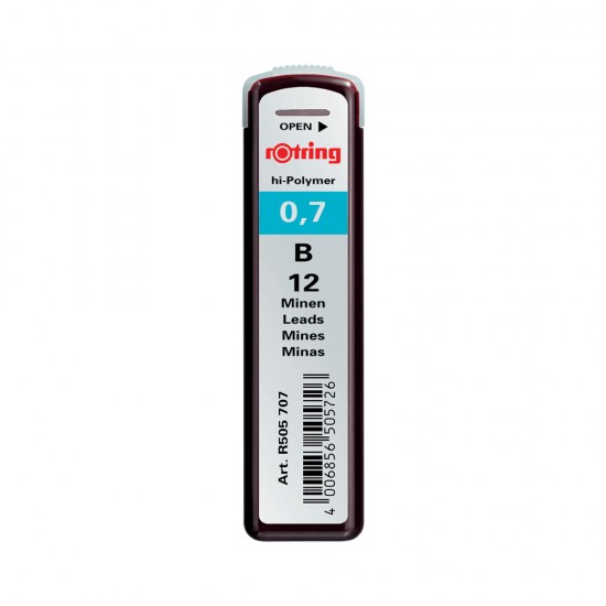 Mine creion mecanic Rotring, 0.7 mm , B, 12 bucati/cutie Mine creion mecanic Rotring, 0.7 mm , B, 12 bucati/cutie