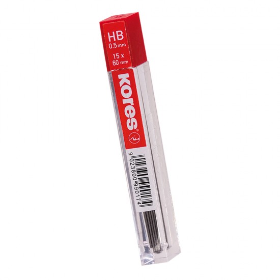 Mine Kores pentru creion mecanic, lungime 60 mm, HB, 0.5 mm 15 bucati/cutie Mine Kores pentru creion mecanic, lungime 60 mm, HB, 0.5 mm 15 bucati/cutie