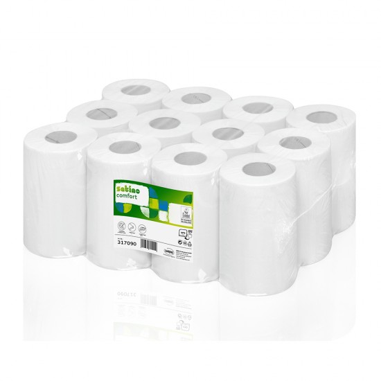 Rezerva prosoape cu derulare centrala, Wepa, Comfort 317090, 2 straturi, alb, 12 role/bax Rezerva prosoape cu derulare centrala, Wepa, Comfort 317090, 2 straturi, alb, 12 role/bax