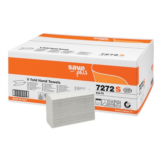 Rezerva prosoape pliate, Celtex 7272S, 2 straturi, 21.5 x 22 cm, alb, 200 buc/pachet, 15 pachete/cutie