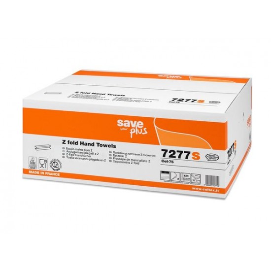 Rezerva prosoape pliate Z, Celtex 7277S, 2 straturi, alb, 120 buc/pachet, 25 pachete/cutie