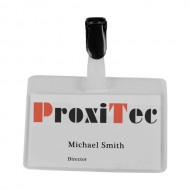 Ecuson transparent cu clip, 60 x 90 mm, 25 bucati/cutie