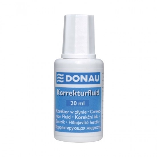 Fluid corector Donau, 20 ml, pe baza de solvent, aplicator cu pensula Fluid corector Donau, 20 ml, pe baza de solvent, aplicator cu pensula