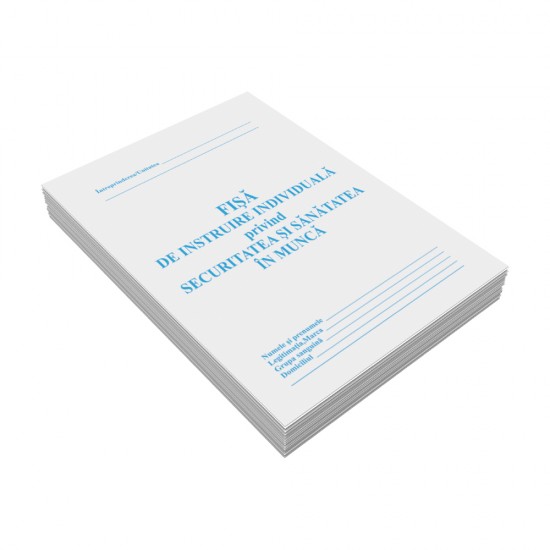 Fisa de instruire individuala privind securitatea si sanatatea in munca, carnet 10 file, 25 bucati/set Fisa de instruire individuala privind securitatea si sanatatea in munca, carnet 10 file, 25 bucati/set