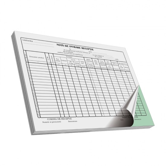Nota de intrare - receptie, A4, 50 file, 2 exemplare, 3 bucati/set Nota de intrare - receptie, A4, 50 file, 2 exemplare, 3 bucati/set