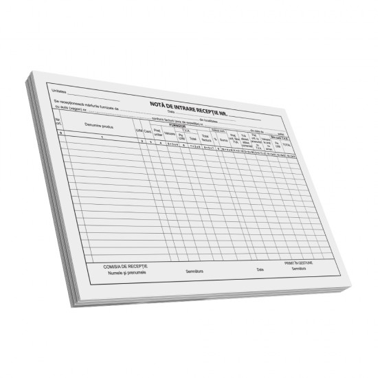 Nota de intrare-receptie A4, 100 file, fata, 3 bucati/set