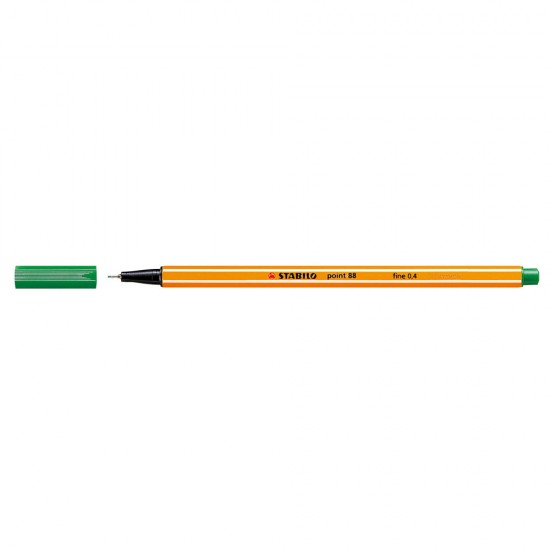 Liner Stabilo Point 88, varf fetru, 0.4 mm, verde Liner Stabilo Point 88, varf fetru, 0.4 mm, verde