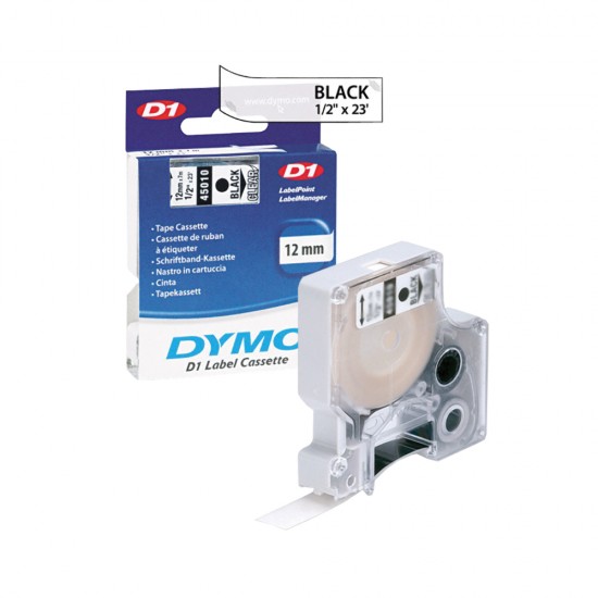 Banda Dymo D1, negru/alb, 9 mm x 7 m Banda Dymo D1, negru/alb, 9 mm x 7 m