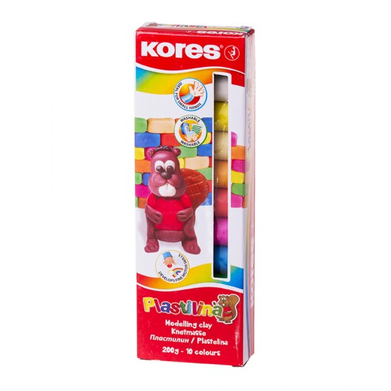 Plastilina Kores, 20 g/culoare, 10 culori/cutie Plastilina Kores, 20 g/culoare, 10 culori/cutie