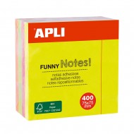 Notite adezive, Apli, 75 x 75 mm, 400 file, 4 culori neon Notite adezive, Apli, 75 x 75 mm, 400 file, 4 culori neon