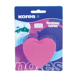 Notite adezive, Kores, inima, 250 file, multicolor Notite adezive, Kores, inima, 250 file, multicolor
