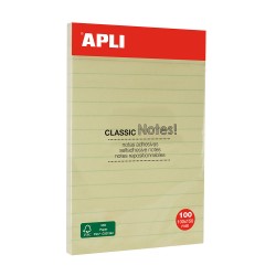 Notite autoadezive, Apli, liniate, galben, 150 x 100 mm Notite autoadezive, Apli, liniate, galben, 150 x 100 mm