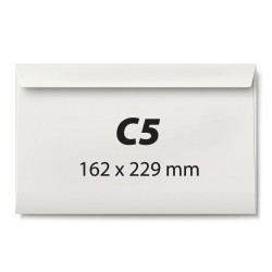 Plic C5, 162 x 229 mm, alb cu banda silicon, 80 g/mp, 25 bucati/set Plic C5, 162 x 229 mm, alb cu banda silicon, 80 g/mp, 25 bucati/set