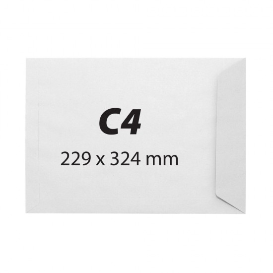 Plic C4, 229 x 324 mm, alb, gumat, 80 g/mp, 25 bucati/set Plic C4, 229 x 324 mm, alb, gumat, 80 g/mp, 25 bucati/set