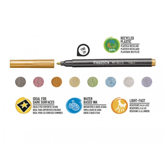 Fineliner Metallic Carioca 8/set Fineliner Metallic Carioca 8/set