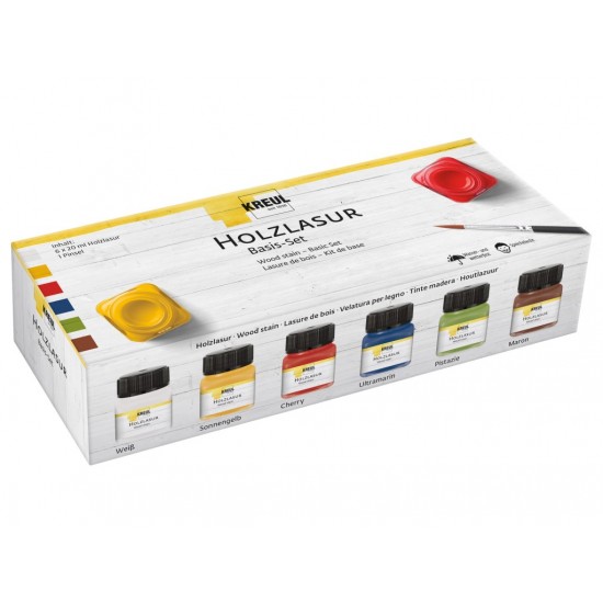 Vopsea acrilică pentru lemn Basic Kreul, set 6 x 20 ml Vopsea acrilică pentru lemn Basic Kreul, set 6 x 20 ml
