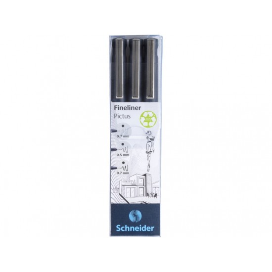 Fineliner Schneider Pictus 3 buc/portofel Fineliner Schneider Pictus 3 buc/portofel